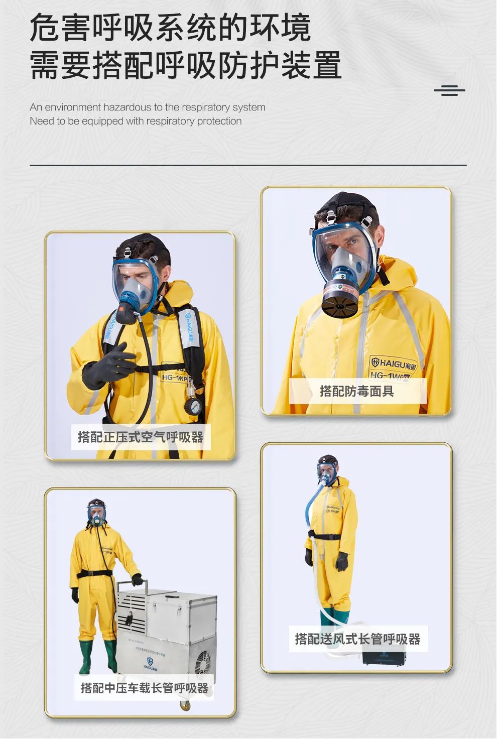 海固HG-1WP半封閉式一級(jí)輕型防化服